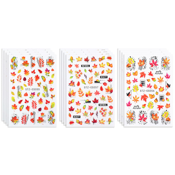 Höst Nageldekaler, Självhäftande Lönnlöv 3D-design, Lätt Avtagbara Nagelstickers, Säkert Material För DIY Nagelkonst, Rolig Design För
