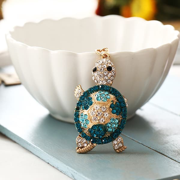 Skildpadde Rhinestone Nøglering, Glitrende Krystal Legering Nøglering