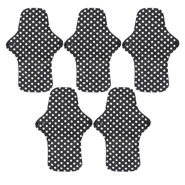 5 stk Gjenbrukbare Sanitærbind Lekkasjesikre Vaskbare Etterfødsels Bomullsmenstruasjonsbind for Kvinner L 20cm x 29.5cm