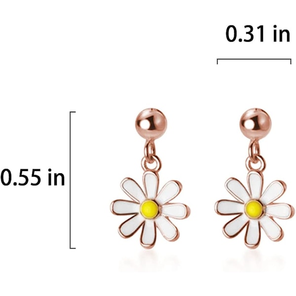 Sterlinghopeaiset Daisy-korvakorut roikkuvat naisille ja tytöille