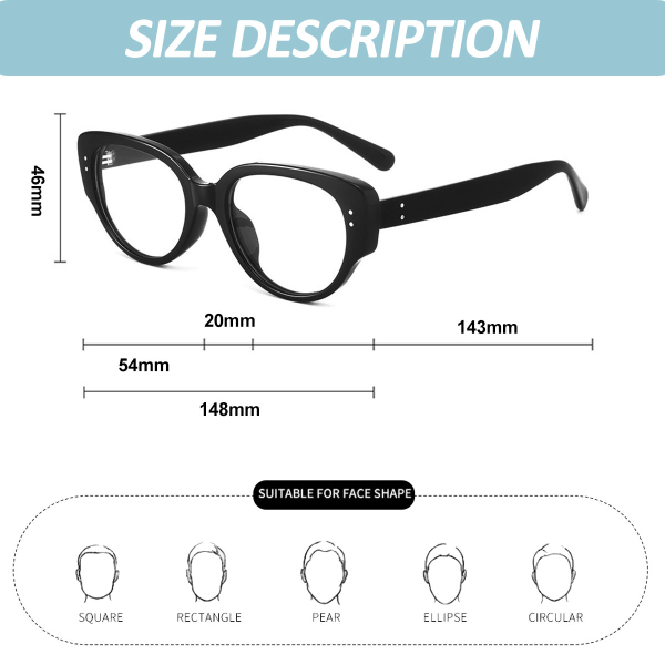 European and American fashion retro cat-eye big-frame glasses, m