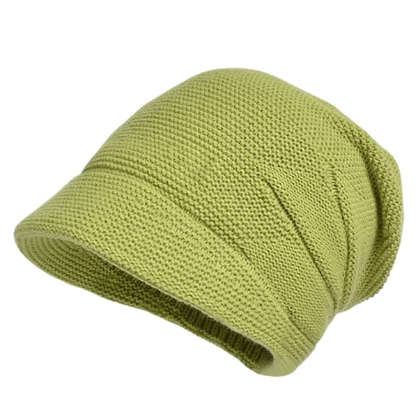1 vinterfodrad varm utomhus varm pullover-mössa bred brätte visa ansikte litet öronskydd green