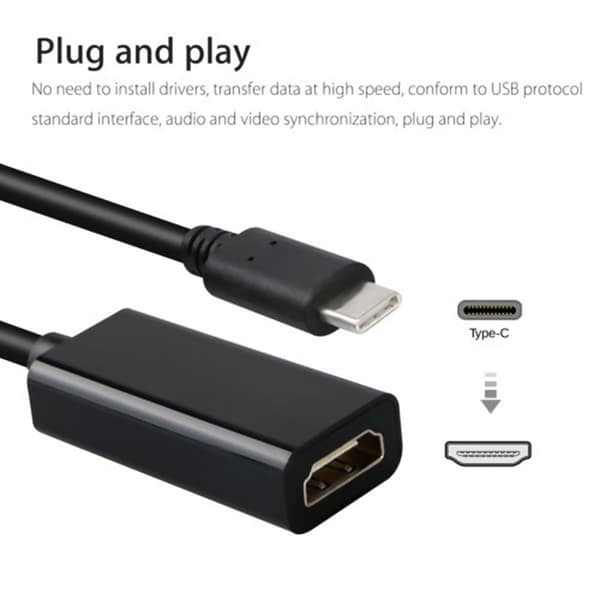 USB C Type C - HDMI HDTV -sovitinkaapeli Macbook Air 12 tuumalle