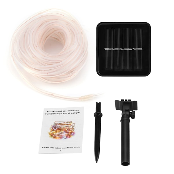 10m Solardriven 100LED Flerfärgad Trådslinga Fairy Light Utomhus Vattentät Dekor DIY Lampa