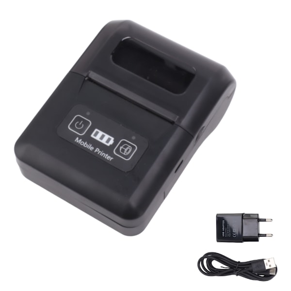 Lämpötulostin 100‑240V 2500mAh ABS Musteeton Lämpötiivis Kompakti Tulostin Mobiilille Toimistolle Kotiin Kouluun 58mm EU-Pistoke