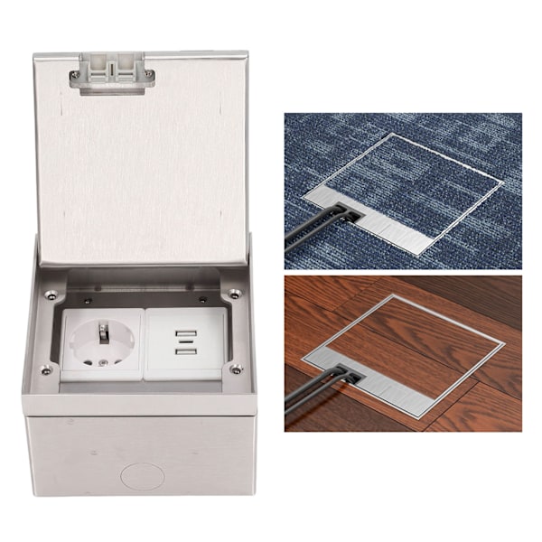 Pöytäliitäntälaatikko Kokoushuoneen Työpöydän Pistorasia USB Type C Pistoliitäntä Virtajohto EU-Pistoke AC250V