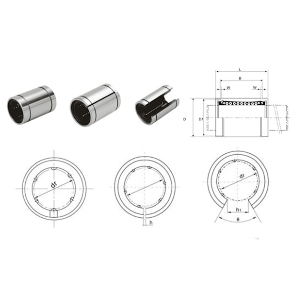 10 stk LM10LUU Lineære Lagre Legering Stål Lineær Bevegelse Kulelager for 3D-skriver Graveringsmaskin