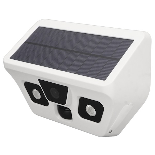 Solcellsdriven Mörkerkamera Rörelsesensor Belysning IP56 1080P 120 Grader Uppladdningsbar Utomhussäkerhetskamera