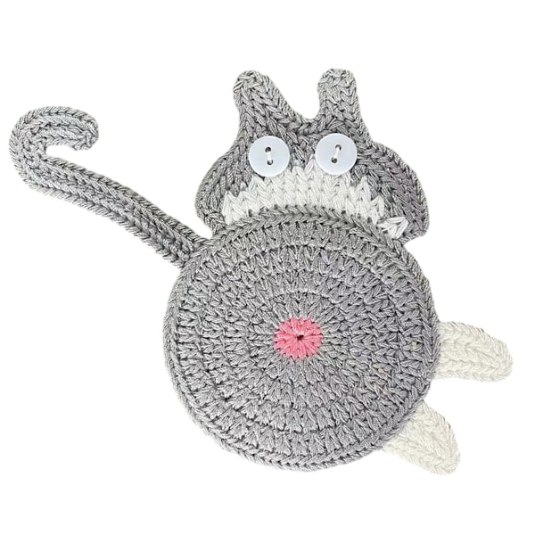 Kattgaver for katteelskere - Katt-underlag i vevd, kreativt og søtt design - Isolerende underlag for kaffe og te - Skrivebordsgaver Style 1