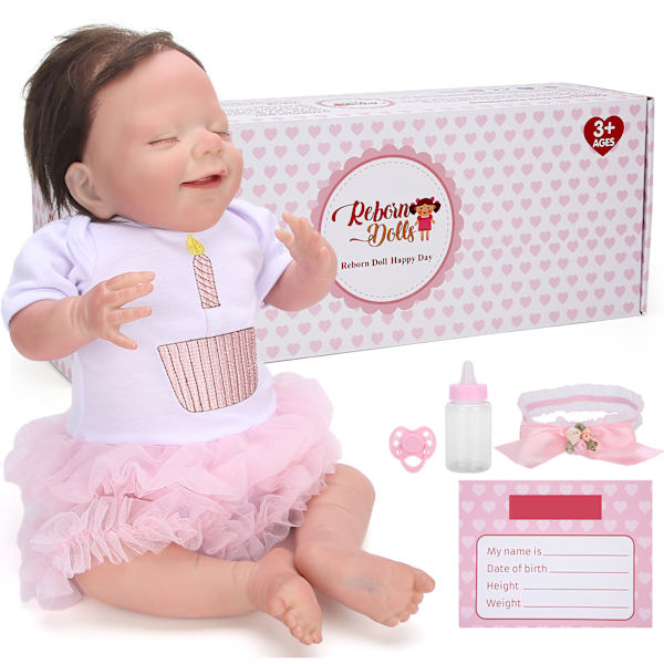 Babydocka Vinyl Livsliknande Reborn Babyflicka Dockklädd Nyfödd Dockor Presenter 20 tum