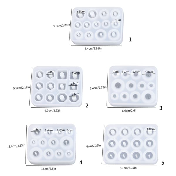 Genanvendelige silikoneforme til håndlavede smykker med flere geometriske designs null - Multilateral side wi