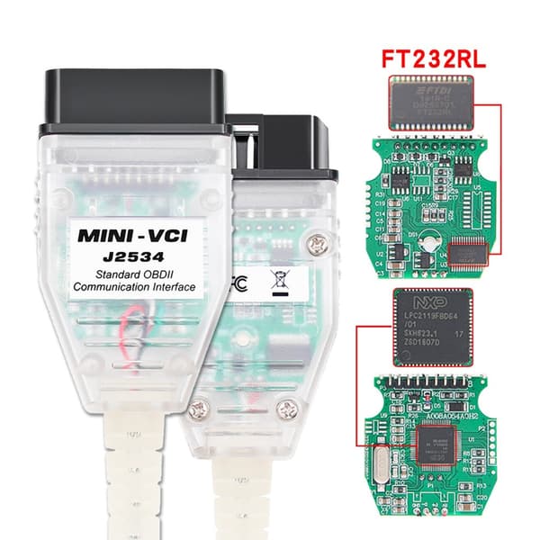 Mini VCI V1800.008 OBD2 Bildiagnoskabel Mini VCI J2534 FT232RL
