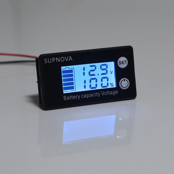 Voltmeter Spændingsmåler 12V 24V 48V Batterikapacitetsindikator Tester DC 7-6 Blue