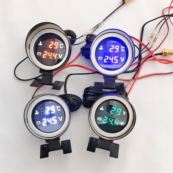 Universell lastebil LED voltmeter vanntemperaturmåler sensor Red letter 14mm sensor head