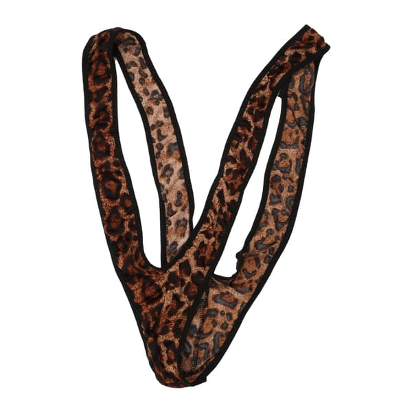 Jockstrap for men, ensfarget leopardbrytedrakt, thong-body Red One Size
