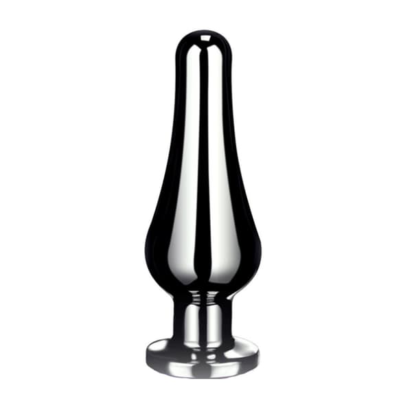 Buttplug i rustfrit stål sexlegetøj til voksne numse-stimulation til kvinder, mænd og par Silver Medium