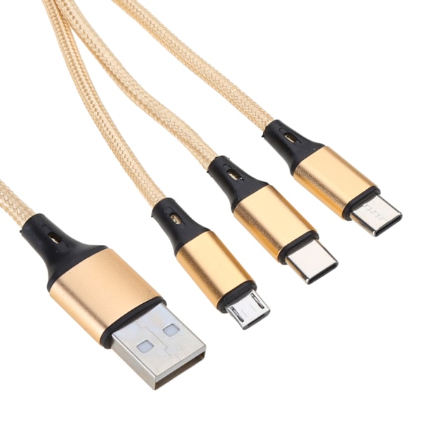 Multiladekabel Multi USB-kabel USB-ladekabel Nylonflettet Type C Micro USB 3-i-1 Multiladerkabeladapter