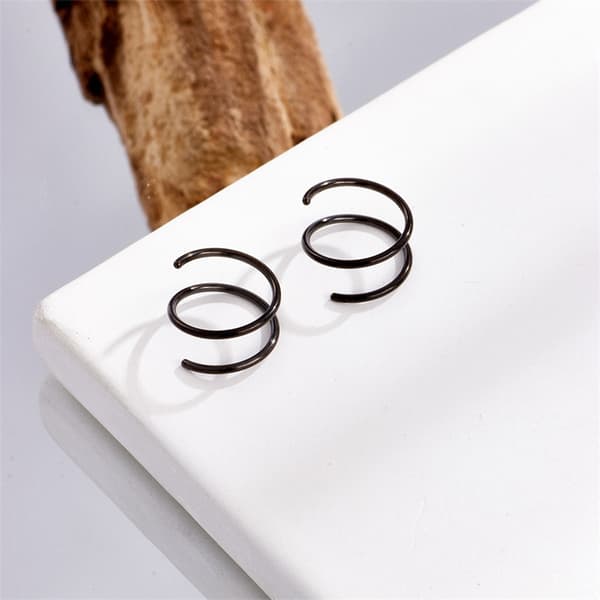 Dubbel näsring för enkel piercing näsring, vridbar näsring present Silver