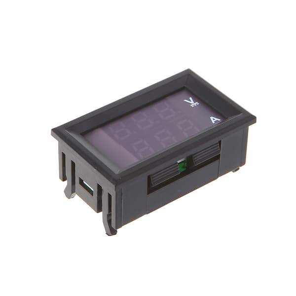 0,28 tommer Digital DC Voltmeter Amperemeter DC 100V 50A Spenningsstrømmåler Red+Blue