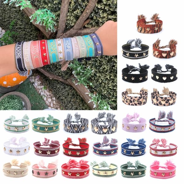 Trendig vävd armband Chic tofs nitar Bangle Bohemian handledskedja null - 15