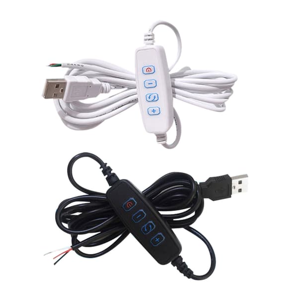 DC5V USB LED lysdæmper forlængerkabel dæmpningskontroller til LED pære lampe Black