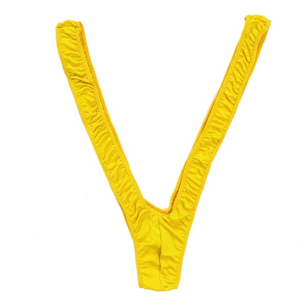 Jockstrap för män, enfärgad leopardbrottartrikå, stringbody Yellow One Size
