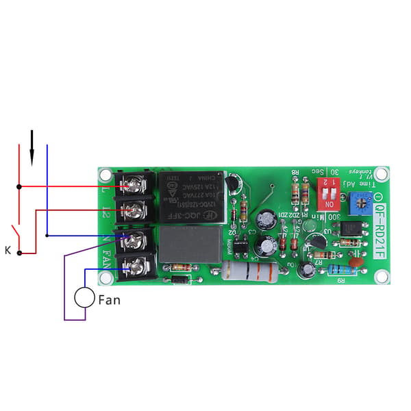 AC100V-220V Justerbar Timer Kontroll Relä Modul Avstängningsfördröjning Switch Board Fo
