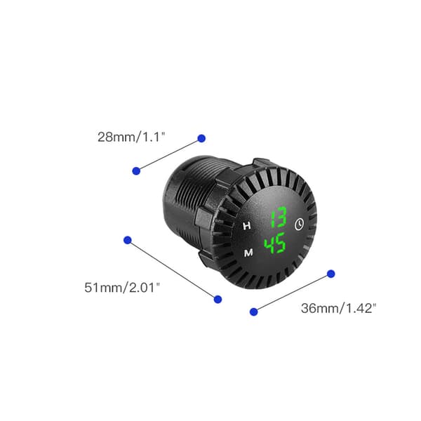 Bil LED Display Ur 12V/24V Mini Digitalt Ur Måler til Touch til Auto Motorcykel Green