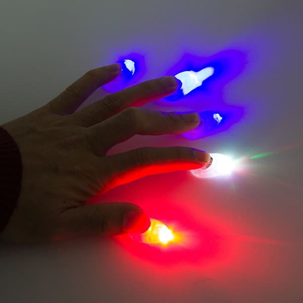 Lysende LED-fingerlysringe Glødende magisk finger til Halloween/koncert/klatring