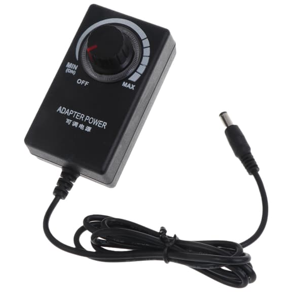 AC til DC-adapter 3-12V 2A 5.5x2.1mm Justerbar strømforsyningsadapter Motorhastighetskontroller