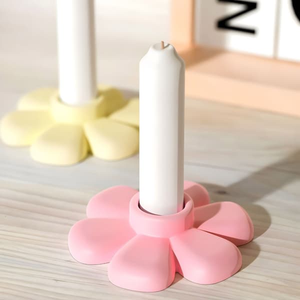 Førsteklasses silikon blomsterlysestakeform solid lysestake for DIY-håndverk hjemmedekorasjon og gaveprosjekter