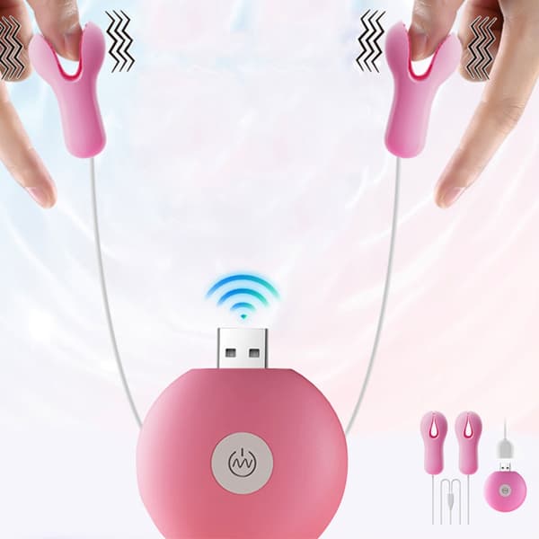 Justerbare elektriske brystvorteklemmer Brystvortesmykker uden piercing til kvinder null - USB version light pi