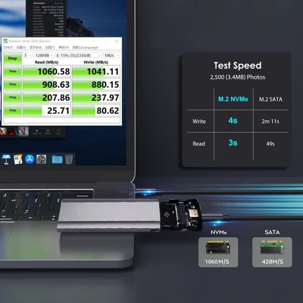 USB3.1 NVMe SSD-kabinetboks 10 Gbps SolidDisk-kabinet mobilt harddisk-kabinet null - M11 NGFF