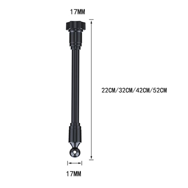Fleksibel 360 roterende biltelefonholderadaptere 17 mm kulehode for dashbordbruk 22cm