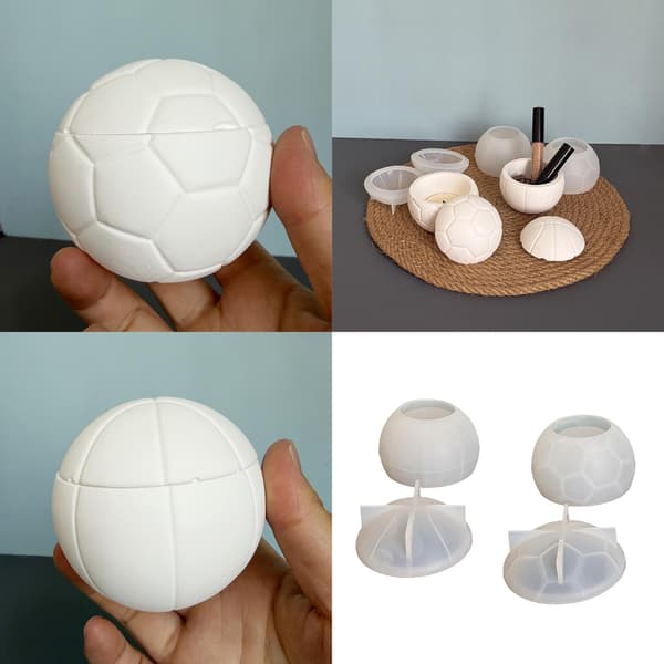 Tekstureret kuglestøbeform i silikone til gips og harpiks DIY null - Basketball mold