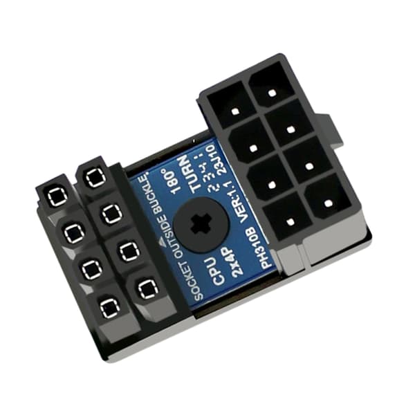 CPU 8Pin Strømstik 180 Graders Adapter 8 Pin Strømadapter