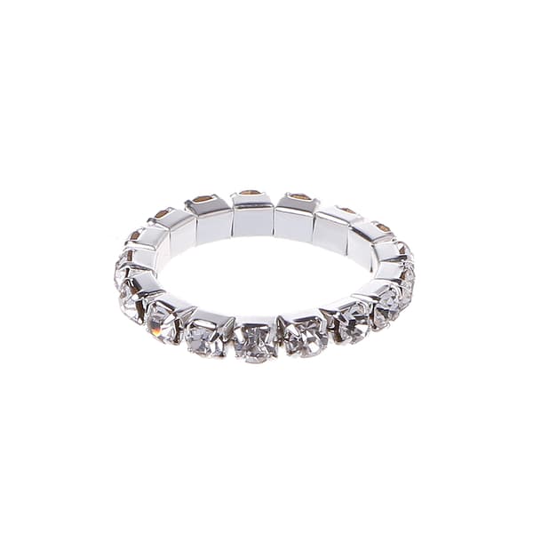Flot krystalindlagt ring elastisk knoring bryllupsfingerringe smykker gaver null - 1 row