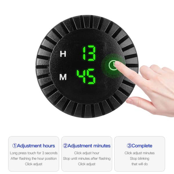Bil LED Display Ur 12V/24V Mini Digitalt Ur Måler til Touch til Auto Motorcykel Green