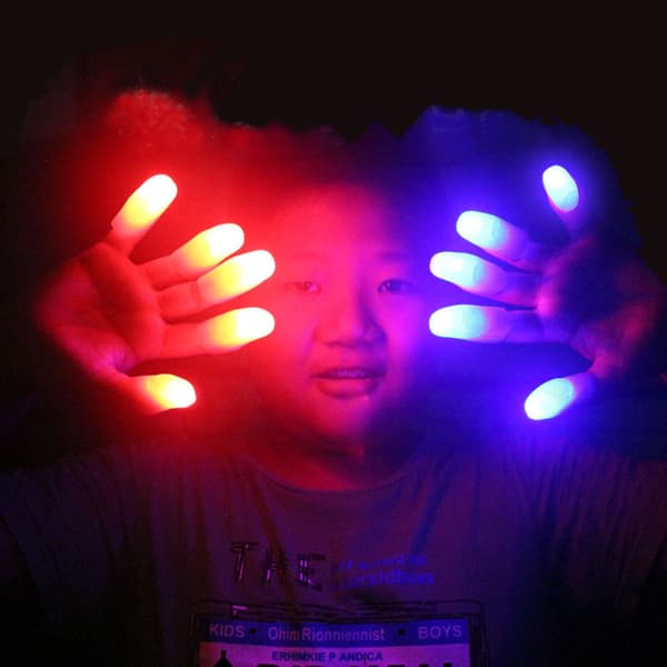Lysende LED-fingerlysringe Glødende magisk finger til Halloween/koncert/klatring