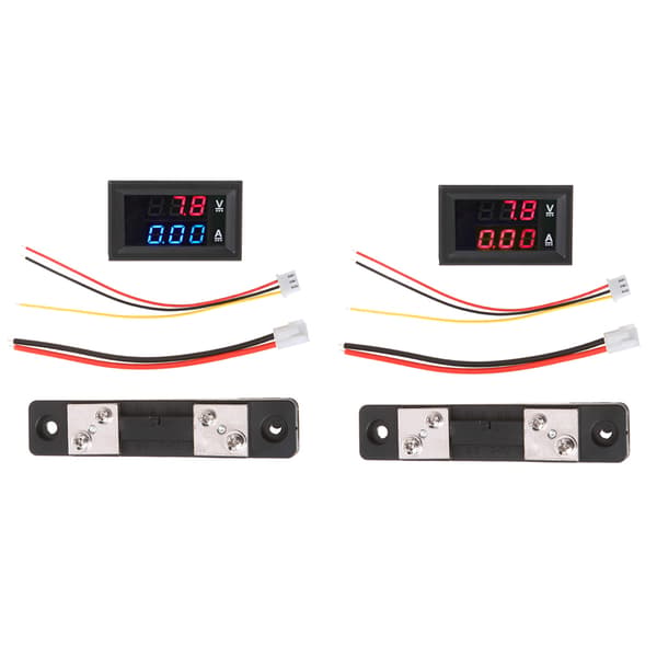 0,28 tommer Digital DC Voltmeter Amperemeter DC 100V 50A Spenningsstrømmåler Red+Blue
