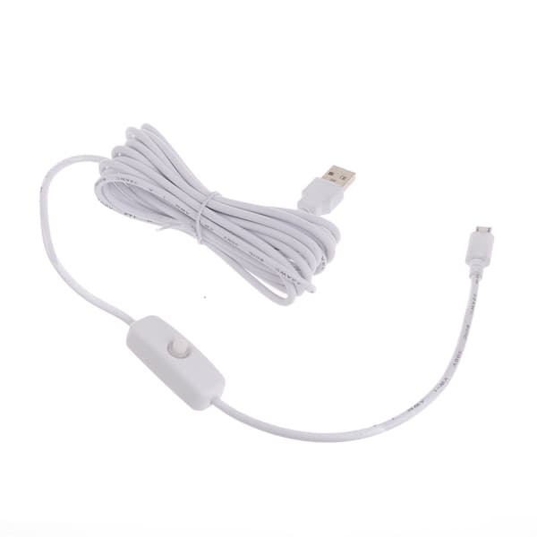 Oppgradert med bryter strømladekabel for RaspberryPi USB til MicroUSB-konvertering