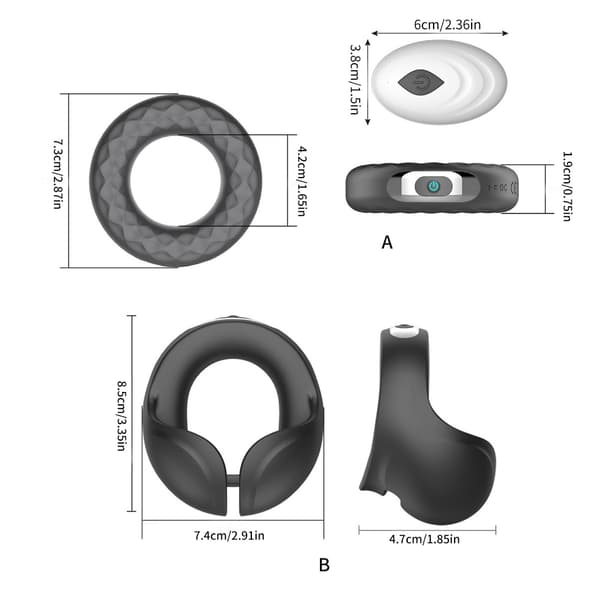 Vibrerende penisringer oppladbare penisringer vibrator med 10 vibrasjonsmoduser null - Donut