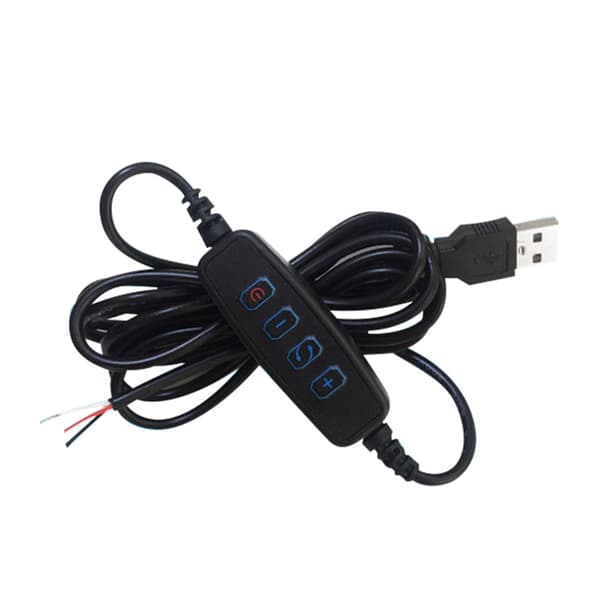 DC5V USB LED lysdæmper forlængerkabel dæmpningskontroller til LED pære lampe Black