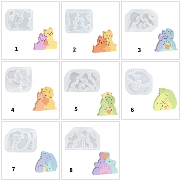 Brugervenlig lysform gips dyreskulpturform til håndlavede entusiaster null - Three cats