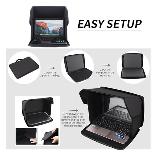 Bærbar solskærm til bærbar computer, foldbar taske til bærbar computer 14-inch