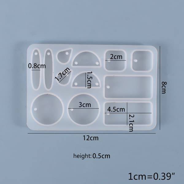 Krystall Epoxyharpiksform DIY Nøkkelring Øredobber Anheng Silikonform