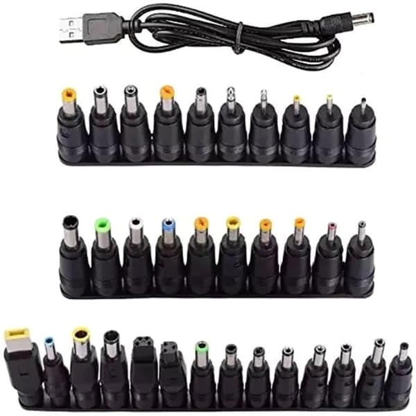 USB-DC-liitinsovitin 5,5x2,1 mm 34 kpl kärkiä USB-DC-virtaliitinsarja