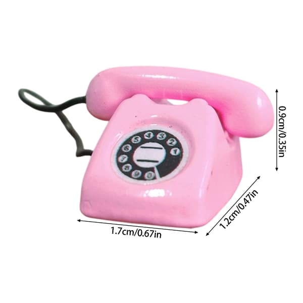 Livagtig legering miniature fastnettelefonmodel til 1/12 dukkehus tilbehør null - B
