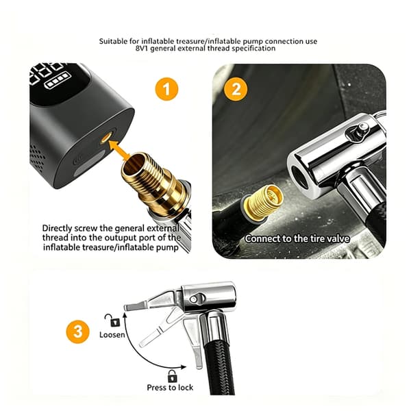 Bildäckspump Slang Uppblåsbara Luftpumpar Förlängningsrör Adapter Vridchuck null - 80CM can be deflated