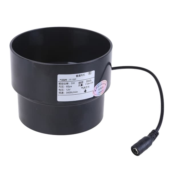 12V Udsugningsventilator 110mm til 100mm til Køkkener, Badeværelser og Dyreinternater Ventilation